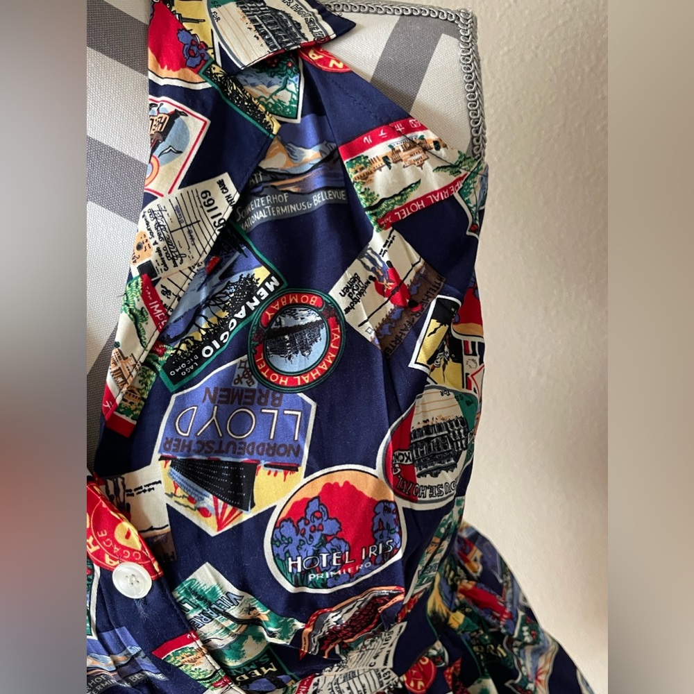 Chic Patterned Navy Mini Dress - image 4